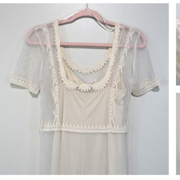 ZARA SIZE SMALL VICTORIAN TULLE EMBROIDERED DRESS - Picture 9 of 12